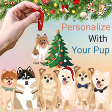 Load image into Gallery viewer, pomeranian christmas-tree-ornament-multi