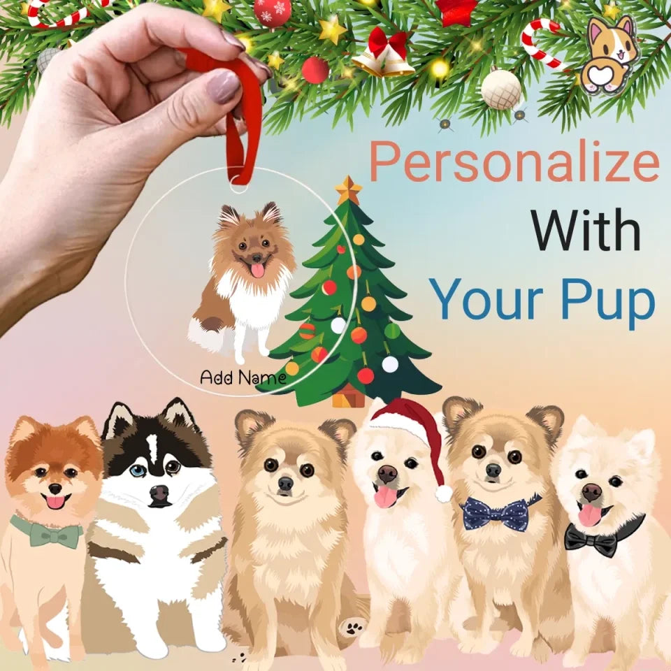 pomeranian christmas-tree-ornament-multi