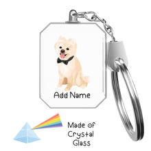 Load image into Gallery viewer, Personalized Pomeranian Love Crystal Glass Keychain-Accessories-Pomeranian-Crystal Keychain-Glass Crystal-One Size-2