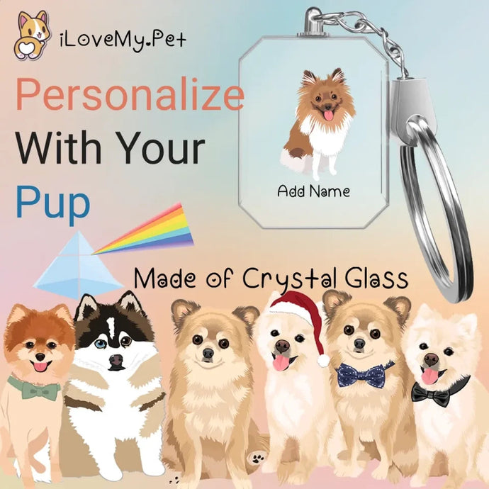 pomeranian crystal-keychain-multi