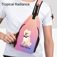 Load image into Gallery viewer, Personalized Pomeranian Love Unisex Sling Bag Backpack-Accessories-Pomeranian-Unisex Sling Bag Backpack-Tropical Radiance-One Size-18