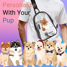 Load image into Gallery viewer, pomeranian transparent-sling-bag-multi