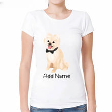 Load image into Gallery viewer, Personalized Pomeranian Mom T Shirt for Women-Customizer-Apparel, Dog Mom Gifts, Personalized, Pomeranian, Shirt, T Shirt-Modal T-Shirts-White-Small-2