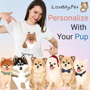 Personalized Pomeranian Mom T Shirt for Women-Customizer-Apparel, Dog Mom Gifts, Personalized, Pomeranian, Shirt, T Shirt-1