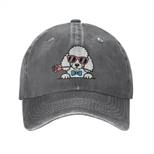 Load image into Gallery viewer, Personalized Poodle Baseball Cap - Romeo Poodle Design - Match Your Dog's Coat Color-Hats &amp; Caps-Accessories,Baseball Caps,Dog Mom Gifts-Gray-One Size-2