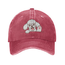 Load image into Gallery viewer, Personalized Poodle Baseball Cap - Waving Poodle Design - Match Your Dog's Coat Color-Hats &amp; Caps-Accessories,Baseball Caps,Dog Dad Gifts,Dog Mom Gifts,Poodle-Red-One Size-1