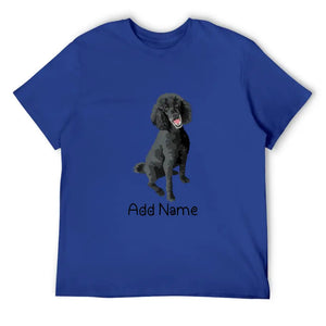 Personalized Poodle Dad Cotton T Shirt-Apparel-Apparel, Dog Dad Gifts, Personalized, Poodle, Shirt, T Shirt-Men's Cotton T Shirt-Blue-Medium-11