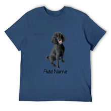 Load image into Gallery viewer, Personalized Poodle Dad Cotton T Shirt-Apparel-Apparel, Dog Dad Gifts, Personalized, Poodle, Shirt, T Shirt-Men&#39;s Cotton T Shirt-Navy Blue-Medium-12