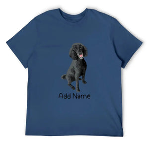 Personalized Poodle Dad Cotton T Shirt-Apparel-Apparel, Dog Dad Gifts, Personalized, Poodle, Shirt, T Shirt-Men's Cotton T Shirt-Navy Blue-Medium-12