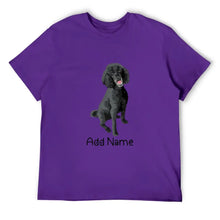 Load image into Gallery viewer, Personalized Poodle Dad Cotton T Shirt-Apparel-Apparel, Dog Dad Gifts, Personalized, Poodle, Shirt, T Shirt-Men&#39;s Cotton T Shirt-Purple-Medium-18