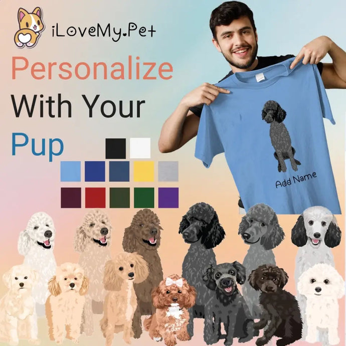 Personalized Poodle Dad Cotton T Shirt-Apparel-Apparel, Dog Dad Gifts, Personalized, Poodle, Shirt, T Shirt-1