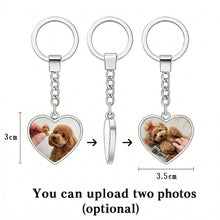 Load image into Gallery viewer, Personalized Poodle Keychain - Heart Shaped - Double-Sided Glass-Key Chain-Accessories,Keychain,Poodle,Upload Photo-2