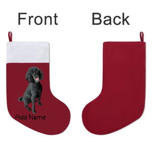 Personalized Poodle Large Christmas Stocking-Christmas Ornament-Christmas, Home Decor, Personalized, Poodle-Large Christmas Stocking-Christmas Red-One Size-3