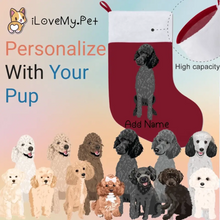 Load image into Gallery viewer, Personalized Poodle Large Christmas Stocking-Christmas Ornament-Christmas, Home Decor, Personalized, Poodle-Large Christmas Stocking-Christmas Red-One Size-1