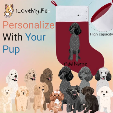 Personalized Poodle Large Christmas Stocking 360x