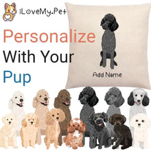 Load image into Gallery viewer, Personalized Poodle Linen Pillowcase-Linen Pillow Case-Cotton-Linen-16"x16"