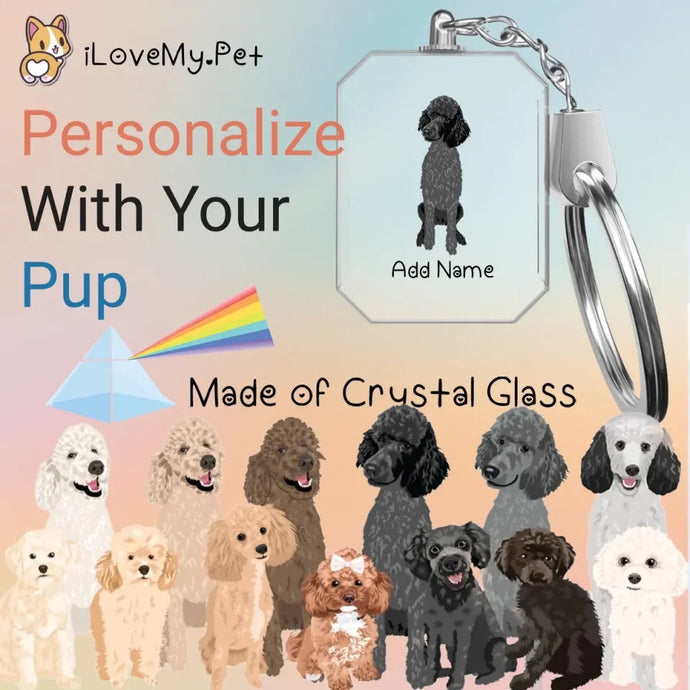 Poodles crystal-keychain-multi