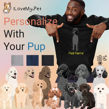 Personalized Poodle Love Mens Warm Hoodie Sweatshirt 360x