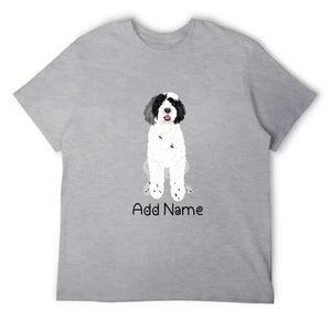 Personalized Portuguese Water Dog Dad Cotton T Shirt-Apparel-Apparel, Dog Dad Gifts, Personalized, Portuguese Water Dog, Shirt, T Shirt-Men's Cotton T Shirt-Gray-Medium-19