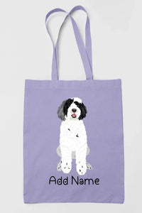 Personalized Portuguese Water Dog Love Zippered Tote Bag-Accessories-Accessories, Bags, Dog Mom Gifts, Personalized, Portuguese Water Dog-Zippered Tote Bag-Pastel Purple-Classic-2