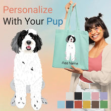 Load image into Gallery viewer, Personalized Portuguese Water Dog Love Zippered Tote Bag-Accessories-Accessories, Bags, Dog Mom Gifts, Personalized, Portuguese Water Dog-1