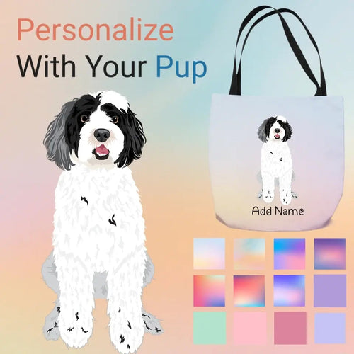 Personalized Portuguese Water Dog Small Tote Bag-Accessories-Accessories, Bags, Dog Mom Gifts, Personalized, Portuguese Water Dog-Small Tote Bag-Your Design-One Size-1