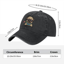 Load image into Gallery viewer, Personalized Pug Baseball Cap - Romeo Pug Design - Match Your Dog's Coat Color-Hats &amp; Caps-Accessories,Baseball Caps,Dog Mom Gifts-7
