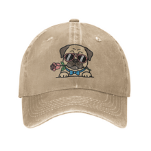 Load image into Gallery viewer, Personalized Pug Baseball Cap - Romeo Pug Design - Match Your Dog's Coat Color-Hats &amp; Caps-Accessories,Baseball Caps,Dog Mom Gifts-Beige-One Size-3