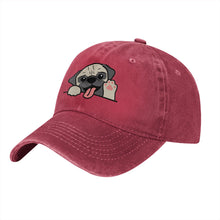 Load image into Gallery viewer, Personalized Pug Baseball Cap - Waving Pug Design - Match Your Dog's Coat Color-Hats &amp; Caps-Accessories,Baseball Caps,Dog Dad Gifts,Dog Mom Gifts,Pug-5
