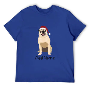 Personalized Pug Dad Cotton T Shirt-Apparel-Apparel, Dog Dad Gifts, Personalized, Pug, Pug - Black, Shirt, T Shirt-Men's Cotton T Shirt-Blue-Medium-11