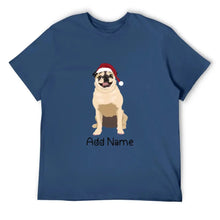 Load image into Gallery viewer, Personalized Pug Dad Cotton T Shirt-Apparel-Apparel, Dog Dad Gifts, Personalized, Pug, Pug - Black, Shirt, T Shirt-Men&#39;s Cotton T Shirt-Navy Blue-Medium-12
