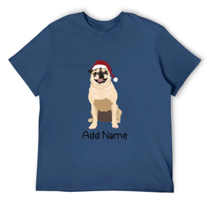 Personalized Pug Dad Cotton T Shirt-Apparel-Apparel, Dog Dad Gifts, Personalized, Pug, Pug - Black, Shirt, T Shirt-Men's Cotton T Shirt-Navy Blue-Medium-12