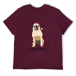 Personalized Pug Dad Cotton T Shirt-Apparel-Apparel, Dog Dad Gifts, Personalized, Pug, Pug - Black, Shirt, T Shirt-Men's Cotton T Shirt-Maroon-Medium-15