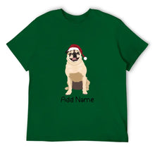Load image into Gallery viewer, Personalized Pug Dad Cotton T Shirt-Apparel-Apparel, Dog Dad Gifts, Personalized, Pug, Pug - Black, Shirt, T Shirt-Men&#39;s Cotton T Shirt-Green-Medium-16