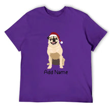 Load image into Gallery viewer, Personalized Pug Dad Cotton T Shirt-Apparel-Apparel, Dog Dad Gifts, Personalized, Pug, Pug - Black, Shirt, T Shirt-Men&#39;s Cotton T Shirt-Purple-Medium-18
