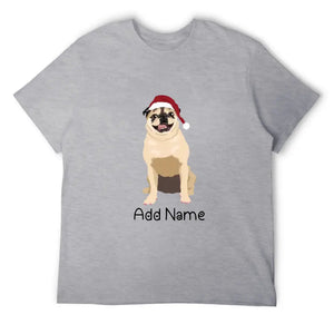 Personalized Pug Dad Cotton T Shirt-Apparel-Apparel, Dog Dad Gifts, Personalized, Pug, Pug - Black, Shirt, T Shirt-Men's Cotton T Shirt-Gray-Medium-19