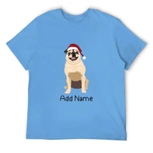 Load image into Gallery viewer, Personalized Pug Dad Cotton T Shirt-Apparel-Apparel, Dog Dad Gifts, Personalized, Pug, Pug - Black, Shirt, T Shirt-Men&#39;s Cotton T Shirt-Sky Blue-Medium-2
