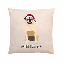 Load image into Gallery viewer, Personalized Pug Linen Pillowcase-Home Decor-Dog Dad Gifts, Dog Mom Gifts, Home Decor, Personalized, Pillows, Pug, Pug - Black-Linen Pillow Case-Cotton-Linen-12&quot;x12&quot;-2