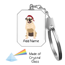 Load image into Gallery viewer, Personalized Pug Love Crystal Glass Keychain-Accessories-Pug-Crystal Keychain-Glass Crystal-One Size-2