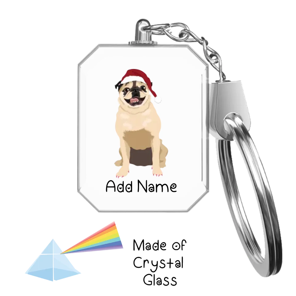 Personalized Pug Love Crystal Glass Keychain-Accessories-Pug-Crystal Keychain-Glass Crystal-One Size-2