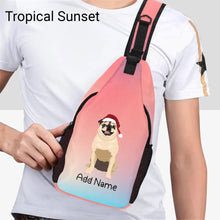 Load image into Gallery viewer, Personalized Pug Love Unisex Sling Bag Backpack-Accessories-Pug-Unisex Sling Bag Backpack-Tropical Sunset-One Size-19