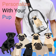 Load image into Gallery viewer, pugs transparent-sling-bag-multi