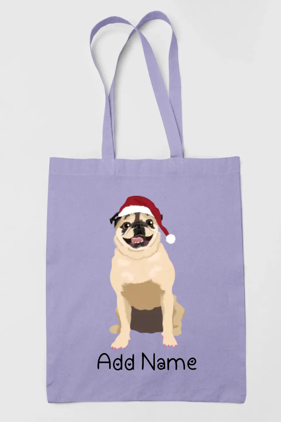 Personalized Pug Love Zippered Tote Bag-Accessories-Accessories, Bags, Dog Mom Gifts, Personalized, Pug, Pug - Black-Zippered Tote Bag-Pastel Purple-Classic-2