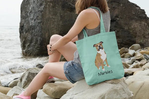Personalized Pug Love Zippered Tote Bag-Accessories-Accessories, Bags, Dog Mom Gifts, Personalized, Pug, Pug - Black-9