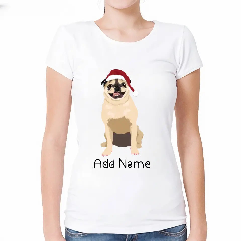 Personalized Pug Mom T Shirt for Women-Customizer-Apparel, Dog Mom Gifts, Personalized, Pug, Pug - Black, Shirt, T Shirt-Modal T-Shirts-White-Small-2