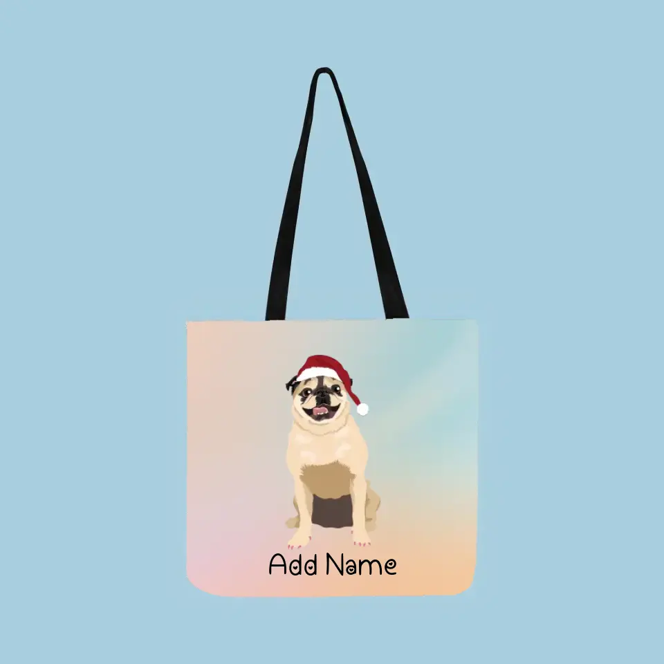 Personalized Pug Small Tote Bag-Accessories-Accessories, Bags, Dog Mom Gifts, Personalized, Pug, Pug - Black-Small Tote Bag-Your Design-One Size-2