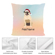 Load image into Gallery viewer, Personalized Pug Soft Plush Pillowcase-Home Decor-Christmas, Dog Dad Gifts, Dog Mom Gifts, Home Decor, Personalized, Pillows, Pug, Pug - Black-3