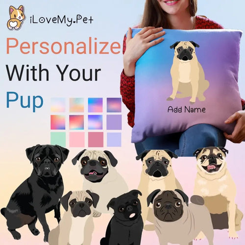Personalized Pug Soft Plush Pillowcase