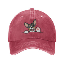 Load image into Gallery viewer, Personalized Rat Terrier Baseball Cap - Waving Rat Terrier Design - Match Your Dog's Coat Color-Hats &amp; Caps-Red-Red-One Size-57