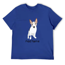 Load image into Gallery viewer, Personalized Rat Terrier Dad Cotton T Shirt-Apparel-Apparel, Dog Dad Gifts, Personalized, Rat Terrier, Shirt, T Shirt-Men&#39;s Cotton T Shirt-Blue-Medium-11